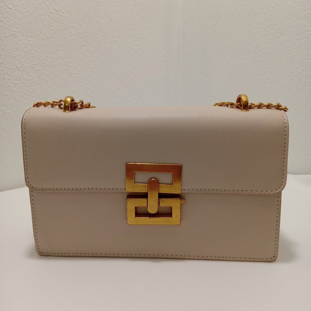 Crossbody/Shoulder bag 9" W 5.5"H Beige
